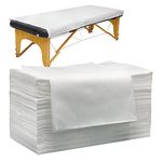 Luriseminger 100Count Disposable Massage Table Sheets Covers Disposable Sheets for Massage Table spa Tattoo Bed Cover for Waxing Therapist lash Salon 31x71inches (100pc white)