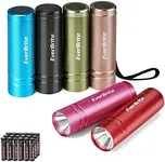 EverBrite 6-Pack Mini Flashlight Set, Aluminum LED Handheld Torches with Lanyard, Assorted Colors, Batteries Included for Party Favors, Night Reading, Camping, Power Outage, Gift to Christmas