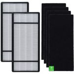 2 True HEPA Replacement Filter H and 4 Carbon Pre Filter B Compatible with Honeywell Filter HRF-H1 HRF-H2, Compatible with Honeywell HPA050, HPA060, HPA150, HPA160, HHT055, HHT155 Series Air Purifiers