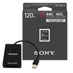 Sony 120GB (128GB pre format) XQD High Speed G-Series Flash Memory Card with XQD USB 3.0 Reader ( Read 440MB/s and Write 400MB/s) - QDG120F-USB