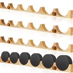 4 Pcs Hockey Puck Display Case Holder Wall Rack Holder Wall Mount Wood Hockey Puck Holder for 6 Pucks with Smooth Grooves for Room Living Room Decoration, 21.75 x 1.5 x 1 Inches