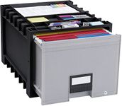 Storex Plastic Archive Storage Drawer with Lock, Letter Size, 18-Inch Drawer, Black (STX61178U01C)