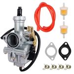 PZ27 Carburetor Fits for CG 125cc 150cc 200cc 250cc 4-stroke ATV Go Kart Dirt Bike, Cable Choke 27mm Carb with Fuel Filter and Red Fuel Line and Gasket