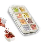 UESDU Snack Tray with Lid, Snackle Box with 8 Compartments Clear Divided Serving Tray with Lid Charcuterie Container Portable Storage for Candy Fruit and Vegetable