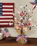 4th of July Decorations 17 in Fourth of July Decoration Lighted Tree Red White and Blue Patriotic Decorations for Home Table Top