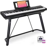 AODSK Weighted Piano 88-Key Beginner Digital Piano,Full Size Weighted keyboard with Hammer Action,with Sustain Pedal,2x25W Stereo Speakers,MP3 Function,Black(S-200U Digital Piano with U Stand)