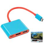3-in-1 TV Docking Station Switch Dock for Nintendo Switch OLED Portable with 4K/60Hz HDMI 100W PD Charging Replacement Mini Travel Hub for Switch Steam Deck and Type-C Devices Blue Red