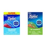 Ziploc Medium Food Storage Freezer Bags (100 Count) + Ziploc Snack and Sandwich Bags (180 Count)