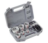 Bosch Professional 9Pc Universal Holesaw Set With Bim Holesaws, 24Mm/27Mm/32Mm/35Mm/40Mm/52Mm