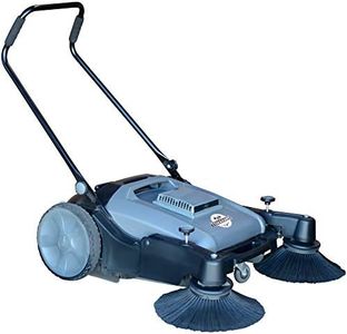 Tomahawk Industrial 38" Walk Behind Push Sweeper with Triple Power Side Brooms Floor Cleaning of Dust Litter Grass