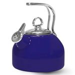Chantal 37-18S BL Classic Enamel on Steel Whistling Tea Kettle, Carbon, Cobalt Blue