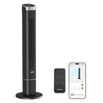 Pureborne 42 Inch Smart Tower Fan with Remote & App Control, 25dB Ultra-Quiet Oscillating Fans For Bedroom, 4 Modes, 12H Timer, Space-Saving Design, LED Display