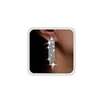 Atentuyi Long Rhinestone Tassel Earrings Silver Crystal Chain Chandelier Dangle Earrings Diamond Fringe Wedding Earrings Sparkly Cz Drop Bridal Earrings Jewelry for Women and Girls