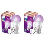 PHILIPS WiZ Neo 12W B22 Wi-Fi & Bluetooth LED Smart Bulb with Music Sync, Compatible with Amazon Alexa & Google Assistant, 16 Million Colours & Motion Sensing Technology | Pack of 2