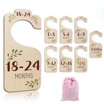 NICKLIN 8Pcs Baby Clothes Dividers,Baby Wardrobe Divider,Wood Baby Closet Dividers from Newborn to 24 Month,Baby Age Hanger Dividers for Infant Newborn Boys and Girls