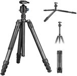 Manbily Hunting Tripod, Carbon Fiber Tripod with 44mm Low Profile Ball Head, Heavy Duty Stable Camera Stand Detachable Monopod, 36mm Max Leg Tube, Max Load 44lbs/20kg (MC-364)