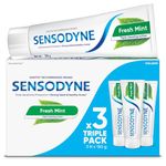 Sensodyne Toothpaste Fresh Mint|Daily Sensitivity Relief Tooth Paste Combo Pack - 450gm (150gm x 3)| Everyday Use Paste, Fresh Breath, Fights Tooth Decay, Maintain Healthy Gums