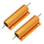 sourcingmap 2pcs Aluminum Case Resistor 100W 4 Ohm Wirewound Gold for LED Replacement Converter 100W 4RJ