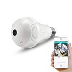 MAYUMI Hd Focus WiFi V380 Pro Fisheye 360° Panoramic Wireless CCTV Indoor WiFi Camera Led Bulb with Bulb Holder - Supports 64gb Sd Card (Not Included)