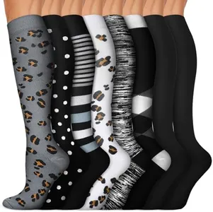 Iseasoo Copper Compression Socks (15-20 mmHg) for Men & Women - Running, Hiking, Cycling, Travel - Improves Circulation（L/XL）