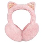 Surblue Foldable Cat Ear Earmuffs Winter Warm Outdoor Ear Covers Headband Fur Earwarmer,Pink