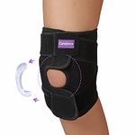 Careforce Knee Brace for Men with Extra Long Strap & Silicone Pad for Meniscus Tear Pain Relief Adjustable Knee Support for Men-Tendon, Patella Support Knee Cap for Women-Knee Support for Women- Black