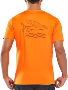 NORTHYARD Mens Rash Guard Shirt UPF 50+ UV Sun Protection Short Sleeve Athletic T-Shirts for Men Quick Dry Fishing Beach Swim (ORANGE-3XL)