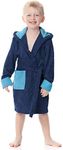 Ladeheid LA40-103 Children's Terry Towelling Bathrobe 100% Cotton, Navy/Jeans (D12/D03), 146-152