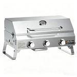 ONLYFIRE GRILLS Tabletop BBQ Gas Grill 3 Burners, 24" Stainless Steel Portable Propane Grill with Foldable Legs for Outdoor Backyard Barbecue Camping, Tailgating, RV Trip, 24000BTU, #GS307