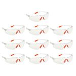 COSORO Safety Protection Glasses－10 Pack of Protective Glasses, Safety Goggles Eyewear Eyeglasses for Eye Protection with Clear Plastic Lenses and Featuring Rubber Nose And Ear Grips