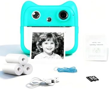 Cute Instant Print Camera for Kids for Girls and Boys Age 3-12, Fun HD Digital Video Camera Toy with 32GB SD Card, Pink (A25, Blue)