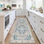 Homcomodar Runner Rug for Hallways 65x180cm Non Slip Floor Carpet Runner Washable Distressed Runner Rug for Entryway Boho Hallway Rugs Non-Shedding Area Rug Runner for Kitchen Laundry Beside