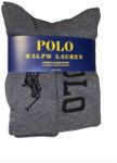 POLO RALPH LAUREN 6pk Mixed Crew Athletic Socks 6-12.5