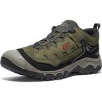 KEEN Men's Targhee 4 Vent Durable Breathable Hiking Shoes, Dark Olive/Gold Flame, 13