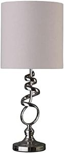 ORE International 21.5-Inch Milo Abstract Brushed Silver Metal Table Lamp