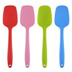 Silicone Spoons Set of 4-500°F Heat Resistant Seamless Rubber Spatulas with Stainless Steel Core Kitchen Utensils Non-Stick for Cooking, Baking and Mixing (27cm / 10.6inch)