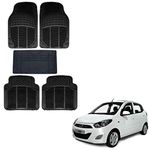 Autokaar Rubber Car Foot Mat for Hyundai I10 (Set of 5, Black)