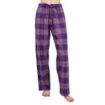 JTPW Women's 100% Cotton Super Soft Flannel Pajama/Lounge Bottoms with Pockets, Violet Pink Check, Size: L