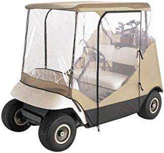 Classic Accessories Fairway Travel 4-Sided 2-Person Golf Cart Enclosure, Tan