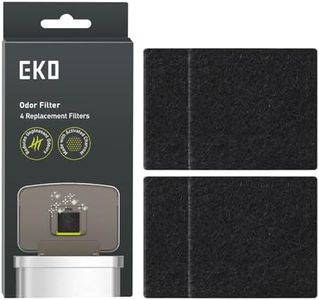 EKO Trash Can Odor Filter Refills for Trash Can and Compost Bin, Activated Charcoal Deodorizer, Strong Charcoal Odor Absorber, Pack of 4 Replacements