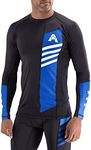 Anthem Athletics Reignite Jiu Jitsu Rash Guard Men – Long Sleeve, MMA, BJJ, No Gi, Grappling - G1 Blue - Medium