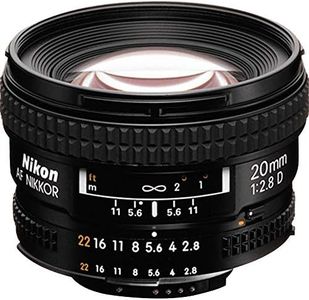 Nikon AF FX NIKKOR 20mm f/2.8D Fixed Zoom Lens with Auto Focus for Nikon DSLR Cameras