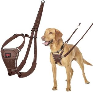 HALTI No Pull Anti-Pull Harness - Prevents Your Dog from Pulling on The Lead, Padded Chest and Leg Strap, Reflective Strap Material, Easy Adjustment and Use (Size M, Walnut Brown)