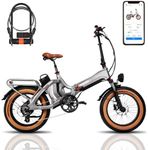 Luckeep Folding Electric Bike for Adults 1400W Peak, 48V 33AH-2 Batteries 100 Miles 28MPH,20 inch Fat Tire Foldable EBikes with Full Suspension, Hydraulic Brakes APP, UL Commuting E Bike for Men Women