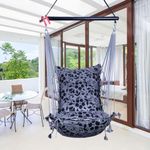 Kkriya Home Decor ® Swing Jhula for Home Adult Balcony Garden Indoor Outdoor (Full, Black) (Full, Black) (Full, AURA2)