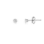 2MM Classic Brilliant Round Cut Cubic Zirconia (CZ) Sterling Silver Solitaire Stud Earrings/Ear Studs for Women Ladies Girls - Birthstone Earrings - CLEAR/WHITE. 2-WHTE