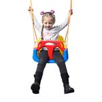 IFOYO Kids Swing Seat, 3 In 1 Toddler Swing Chair Secure Swing Seat Detachable Swing Seat High Back Swing Set for Playground Indoor Outdoor, Blue