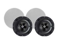 Monoprice 134197 Alpha in-Ceiling Speakers 6.5in Carbon Fiber 2-Way with 15° Angled Drivers (Pair), Black