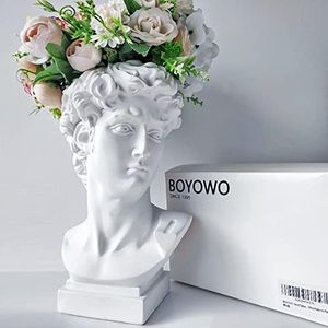 David Statue Greek Bust Face Vase Head Retro Decor Cute Room Decor Aesthetic Vintage Dark Academia Room Decor Y2K Teen Girls Trendy Stuff Gift Cute Coquette Room Decor Preppy Sculptures White 6.5''