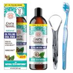 GuruNanda Coconut Oil Pulling, Fresh Breath& Whitening Mouthwash, 7 Essential Oils & Vitamins for Healthy Teeth & Gums, Alcohol-Free, 237 ml